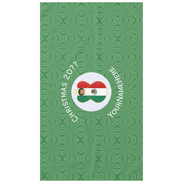 Nappe Mexico Angel Christmas Flag Personalize Horizontal (Devant)
