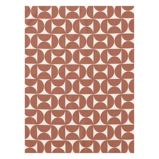Nappe Mi-siècle Moderne Motif rouille Terracotta (Devant)
