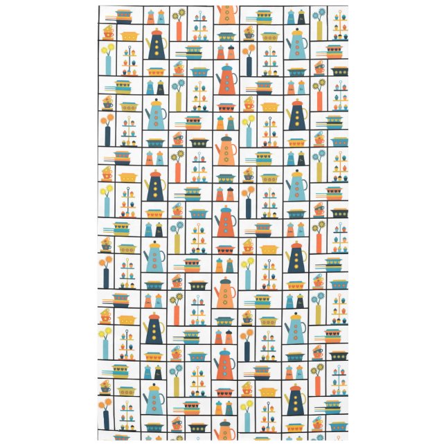 Nappe Mi-siècle Moderne Rétro Élégants Tablettes De Cuis (Devant)