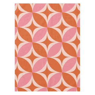 Nappe Mid Century Circle Starburts rose et orange