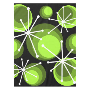 Nappe Mid Century Circles Starburts Chartreuse
