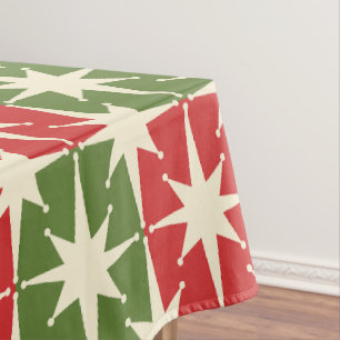 Nappe Mid Century Moderne Noël Starburts Rétro