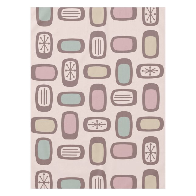 Nappe Midcentury MCM Rounded Rectangles Pink Pastel (Devant)