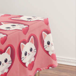 Nappe Mignon Chat Blanc avec Design Kawaii Kitty Love