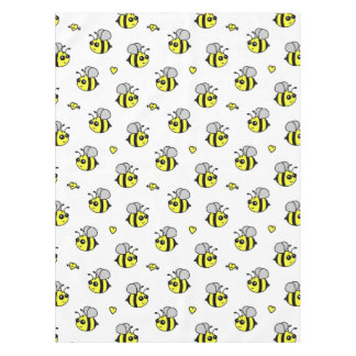 Nappe Mignon gaffez le blanc de motif d'abeille