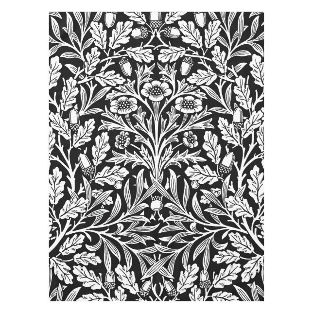 Nappe Miroirs's Acorns et chêne Feuille noir et blanc (Devant)