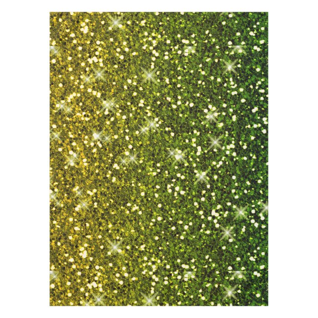 Nappe Miroiter les parties scintillantes vert-foncé d'or (Devant)