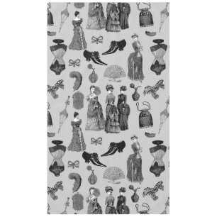 Nappe mode féminine de l'ère victorienne toile noir blan