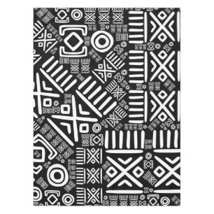 Nappe Modèle africain ethnique #6 noir et blanc