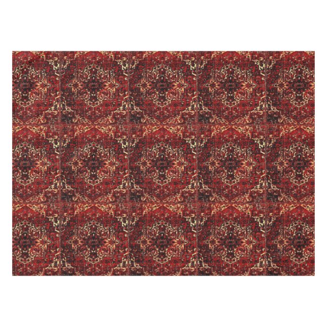 Nappe Modèle de tapis oriental en rouge foncé (Devant (Horizontal))