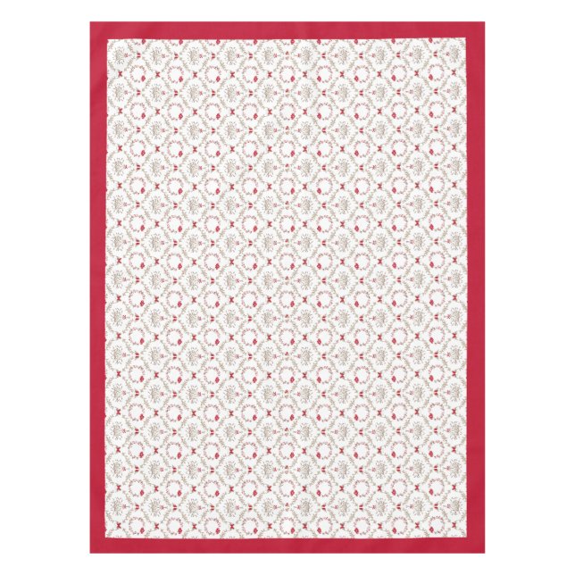 Nappe Modèle Festif de Noël Floral Damask (Devant)