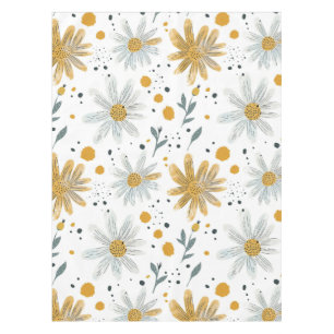 Nappe Modèle floral blanc et jaune
