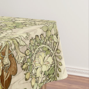 Nappe Modèle floral de femme Art Nouveau vintage par Muc