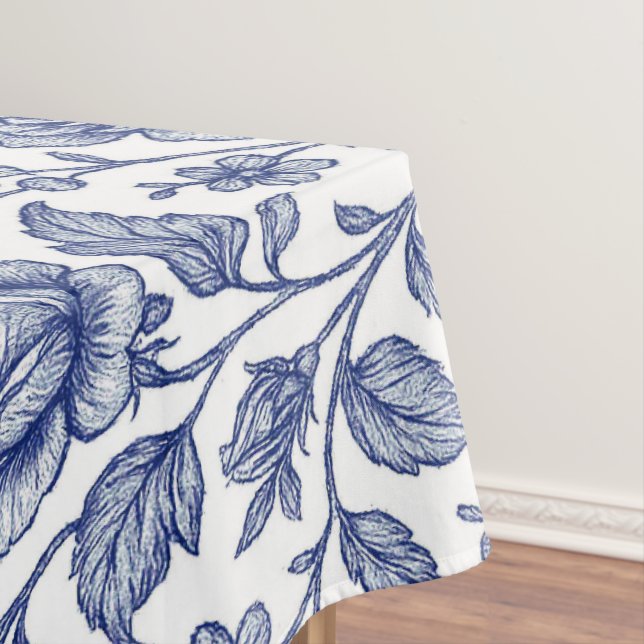 Nappe Modèle Floral Royal Bleu Rose (In Situ)