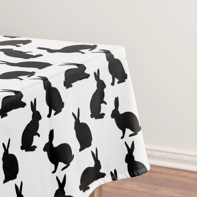 Nappe Modern Black And White Rabbit Pattern Easter (In Situ)