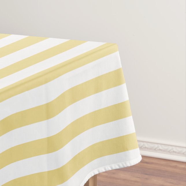 Nappe Moderne Chic Luxe Jaune Doré Blanc Stripes Motif (In Situ)