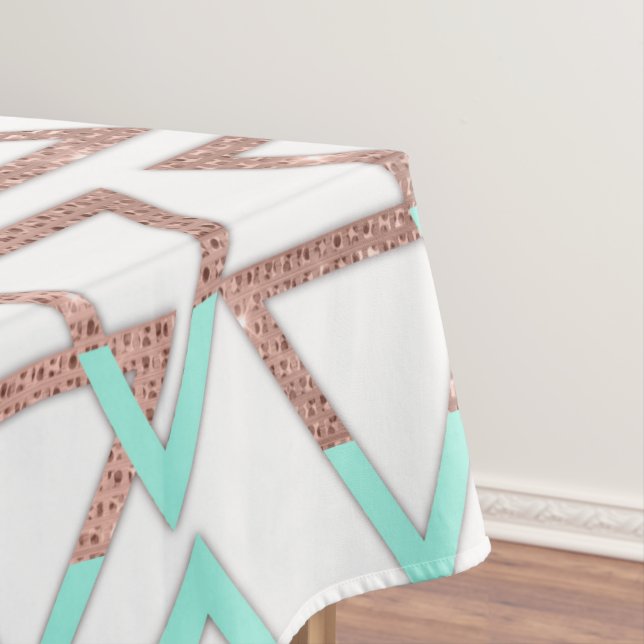 Nappe Moderne Chic Mint Green Rose Parties scintillant o (In Situ)