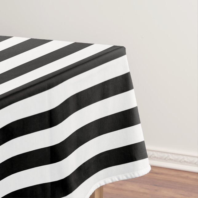 Nappe Moderne chic tendance Motif à rayures noir et blan (In Situ)