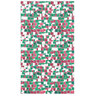 Nappe Moderne Gras Rouge et Vert Noël Mondrian