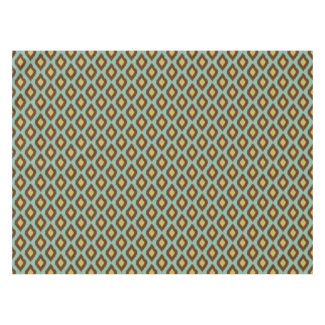Nappe Moderne jaune bleu d'ikat tribal moderne (Devant (Horizontal))