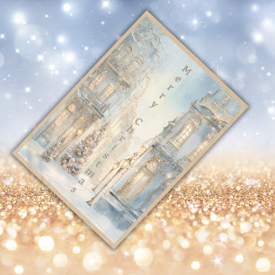 Nappe Monogramme de Noël Joyeux hiver vintage   medium