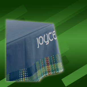 Nappe Monogramme de tarte bleu et vert intemporel