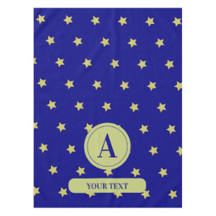 Nappe Monogramme élégant à motif étoile or et bleu