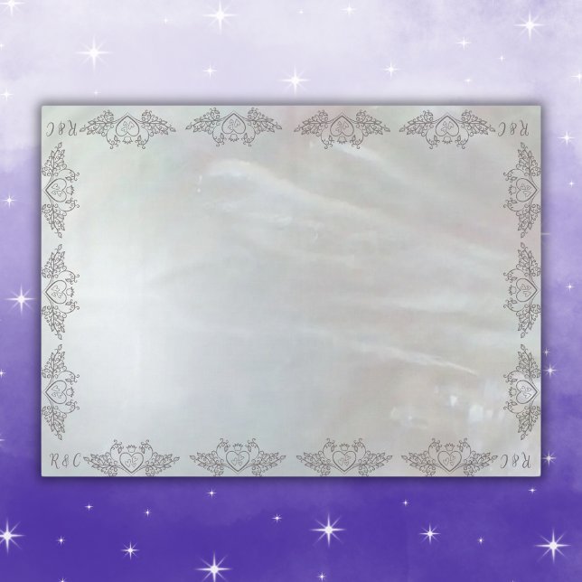 Nappe Monogramme Élégante Mère de Perle Lilac SM. Mariag (Créateur téléchargé)