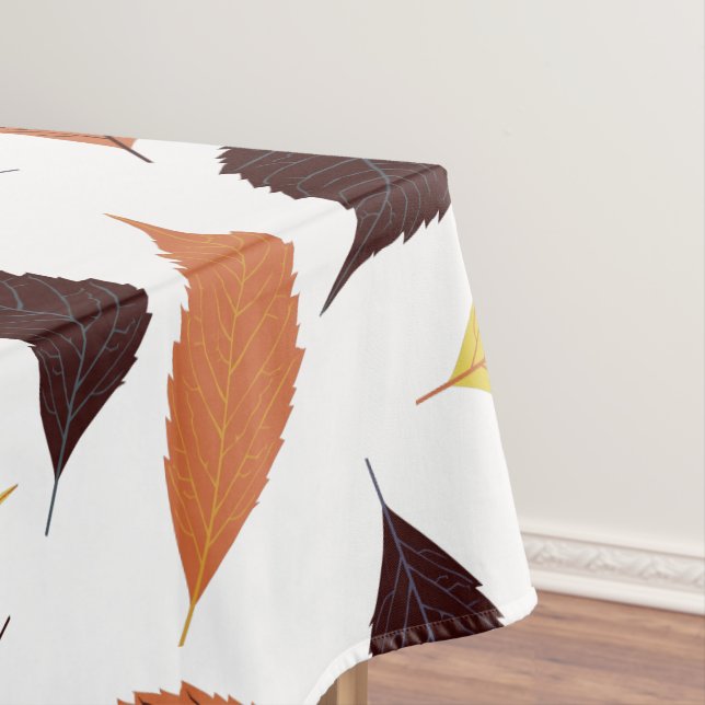 Nappe Monogramme personnalisé Motif de feuilles automnal (In Situ)