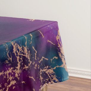 Nappe Moody Luxe Marble   Profond violet et Turquoise or