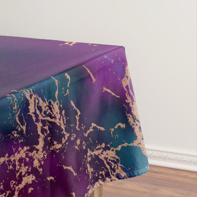 Nappe Moody Luxe Marble | Profond violet et Turquoise or (In Situ)