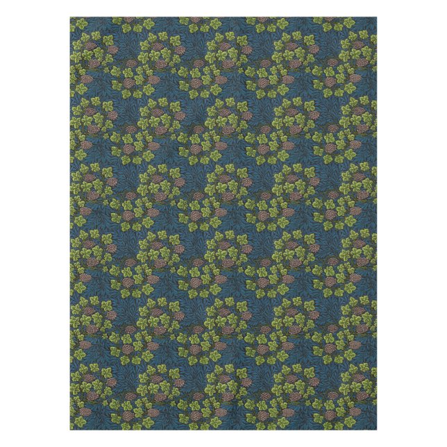 Nappe Morris - Antique 1873 Motif de raisins et de feuil (Devant)