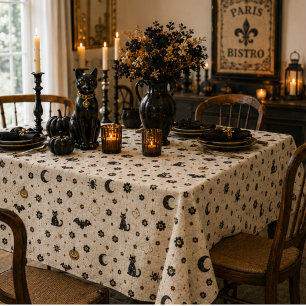 Nappe Mosaïque de carreaux gothiques noirs de bistrot pa