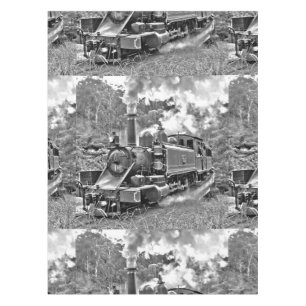 Nappe Moteur de train à vapeur Vintage noir et blanc