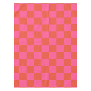 Nappe Motif à carreaux en damier rose et orange