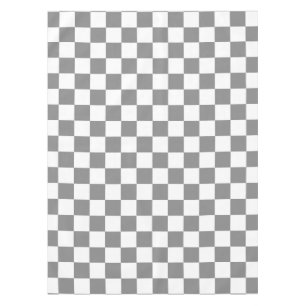 Nappe Motif à carreaux gris cendré et blanc