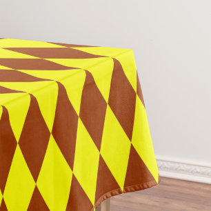 Nappe Motif à carreaux Harlequin jaune marron 
