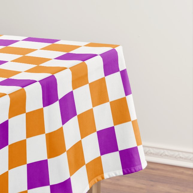 Nappe Motif à carreaux orange blanc et violet  (In Situ)
