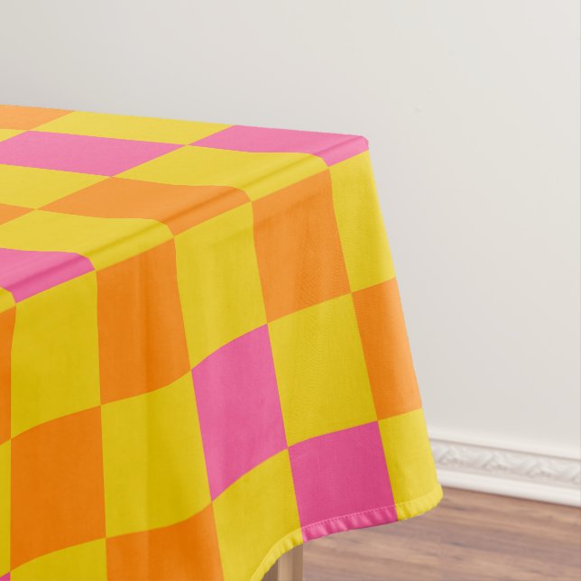 Nappe Motif à carreaux orange jaune rose  (In Situ)