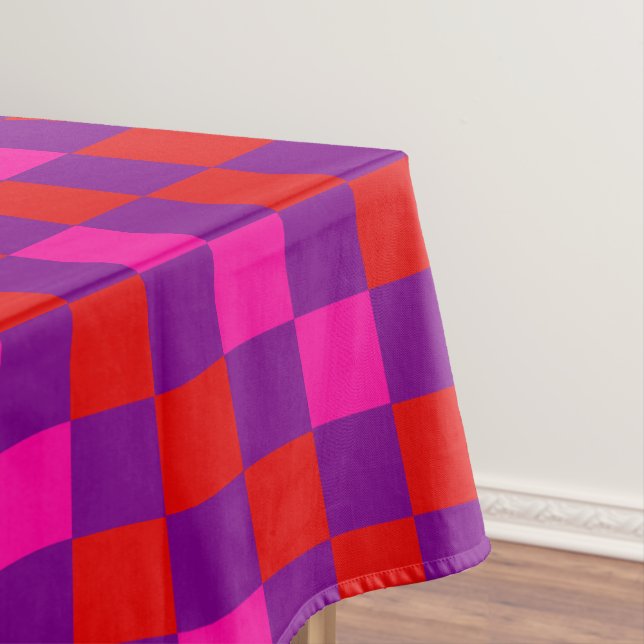 Nappe Motif à carreaux rouge violet rose  (In Situ)