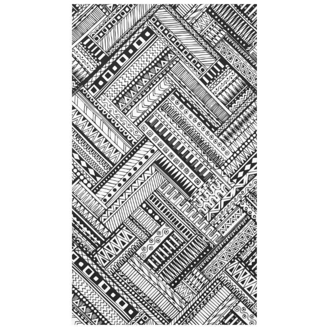 Nappe Motif à mélange éthinique noir et blanc (Devant)