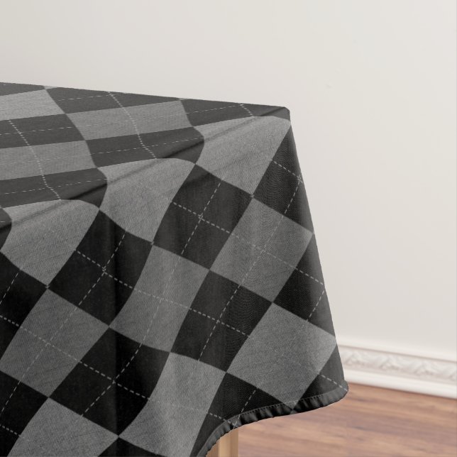Nappe Motif à motifs de losanges de gris de noir et de (In Situ)