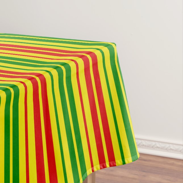 Nappe Motif à rayures jaunes rouges et vertes   (In Situ)