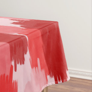 Nappe Motif Abstrait de brosses rose rouge