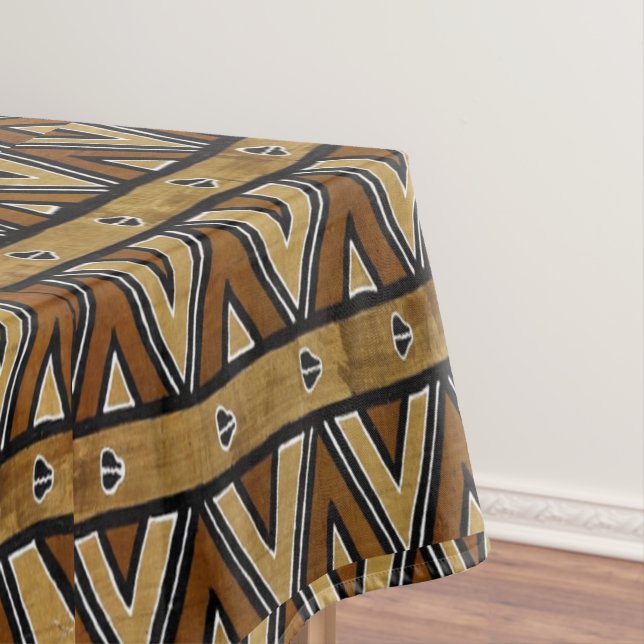 Nappe Motif africain contemporain en tissu de boue (In Situ)