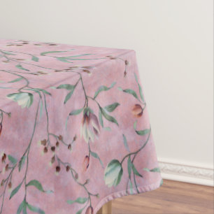 Nappe Motif Anemones de Tulipes Roses et Blanches