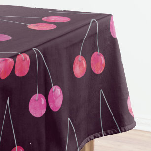Nappe Motif aquarelle Cerise noire