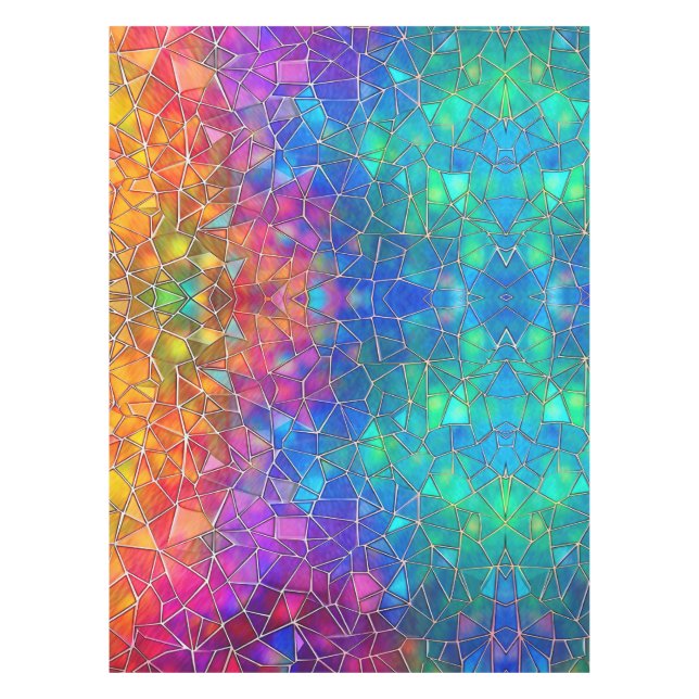 Nappe Motif arc-en-ciel en verre tendu (Devant)
