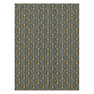 Nappe Motif Art Déco avec des formes géométriques dorées