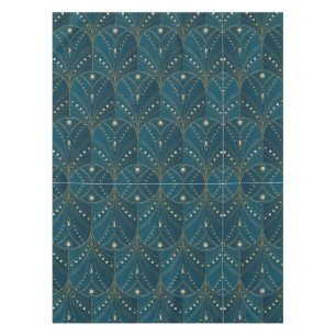 Nappe Motif Art Déco avec formes géométriques dorées